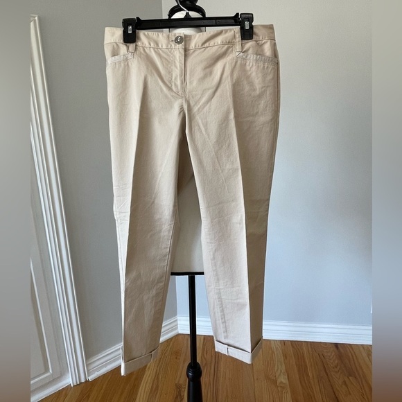 White House Black Market Pants in neutral color size 4 tabbed pockets - Picture 1 of 14